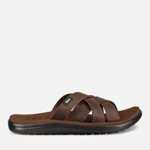 Teva Voya Slide Leather Miesten TummanRuskea Sandaalit